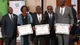 faits commandeur dans lordre de la sante publique mariatou kone et kobenan adjoumani reconnaissants a alassane ouattara