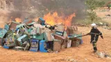 abidjan 110 machines a sous illicites reduites en cendres par larjh