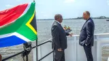 le president sud africain cyrill ramaphosa en visite au port autonome dabidjan