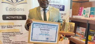 grand-prix-litteraire-jean-malonga-2026-le-commissaire-general-du-sila-ange-felix-ndakpri-recoit-son-prix-a-brazzaville
