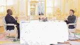 le chef de letat a eu un dejeuner de travail au palais de lelysee