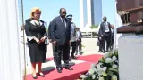 obseques de lancien chef de letat vive emotion hier a la levee du corps de bedie le couple ouattara aux cotes de la famille eploree