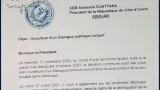 cote divoire bedie ecrit a ouattara a la veille de la fete de lindependance