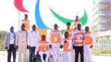 ministere des sports et du cadre de la vie le ministre adje silas metch aupres des athletes paralympiques a paris