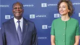 siege de lunesco a paris alassane ouattara designe protecteur du prix felix houphouet boigny pour la recherche de la paix